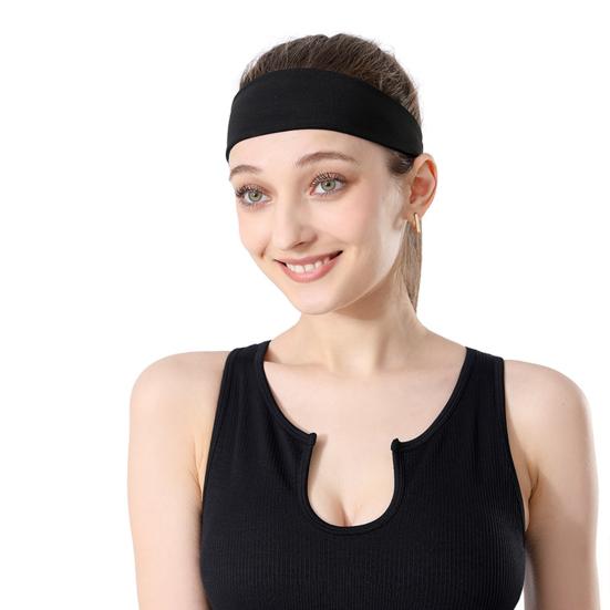 Men Women Running Headband Solid Color Elastic Fashion Workout Headband Moisture Wicking Breathable Gym Sweat Band Fitness Yoga