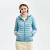 Light down jacket women's short autumn and winter new hooded jacket large size% white duck down removable cap