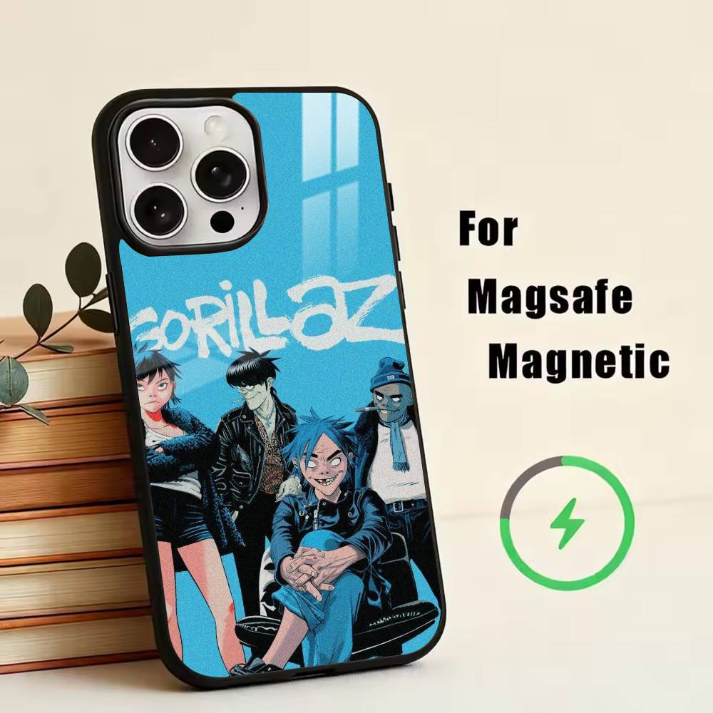 C-Gorillaz Anime Phone Case For iPhone17,16,15,14,13,12,11 Plus,Pro Magnetic with Magsafe Wireless Charging