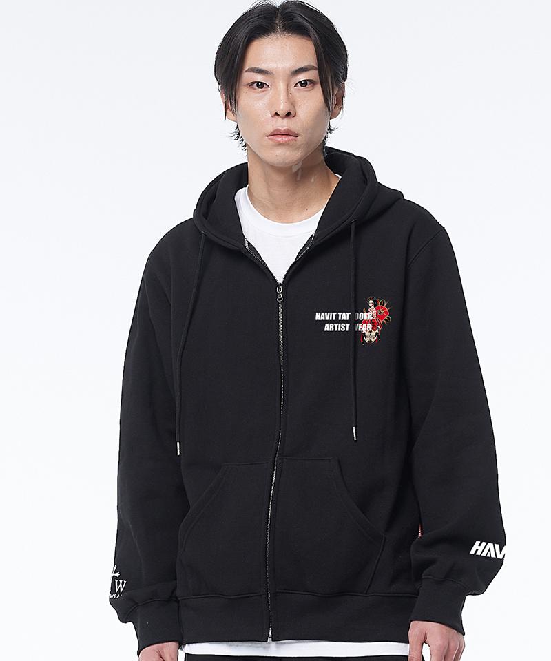 Artistwear [Atw X Havit] Joseon Skull Zip-Up Hoodie_Bk