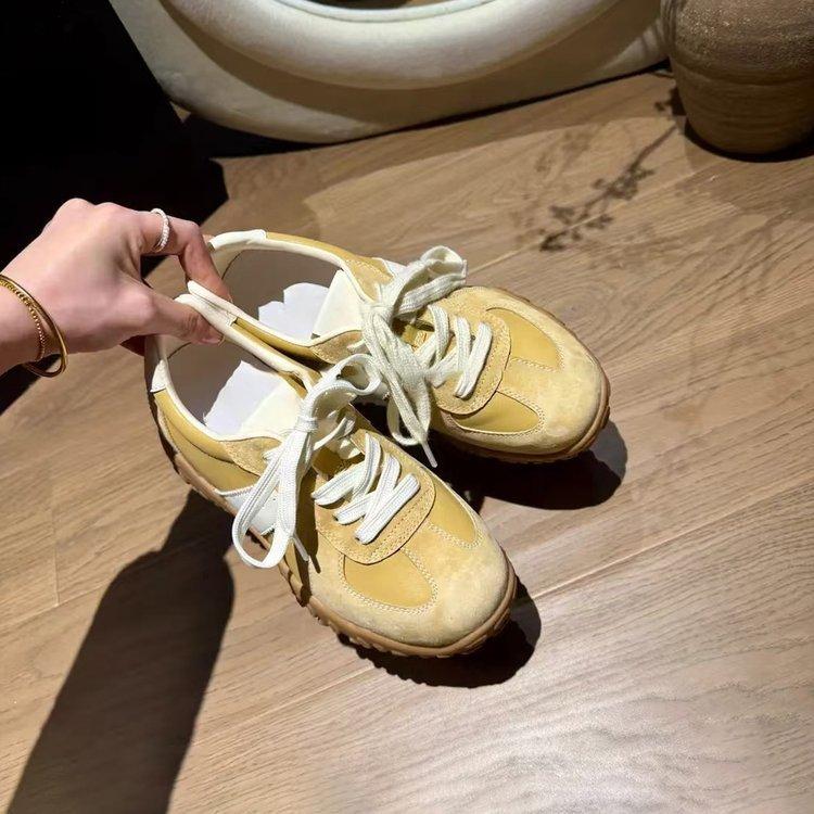 [Uncle Shoes] Leather Forrest Gump Shoes Senior Spring Casual Fashion Internet Celebrity Moral Training Shoes Platform Sports Board Shoes