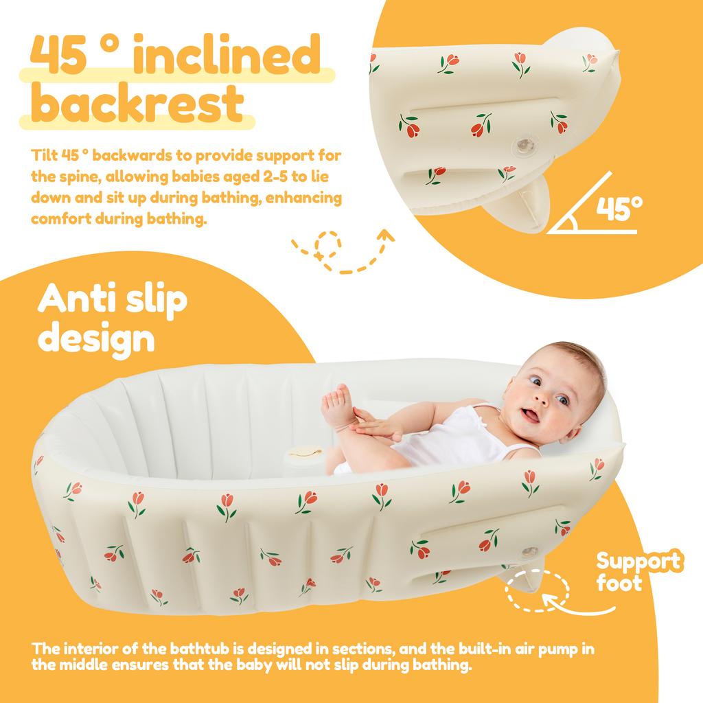 Inflatable Baby Bathtub Portable Children Swimming Pool Outdoor Foldable Anti Slip Blow Up Bath Tub Gaming Pool