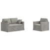 Sofa Set 2 Pcs Light Grey 138 X 78 X 80 Cm Velvet