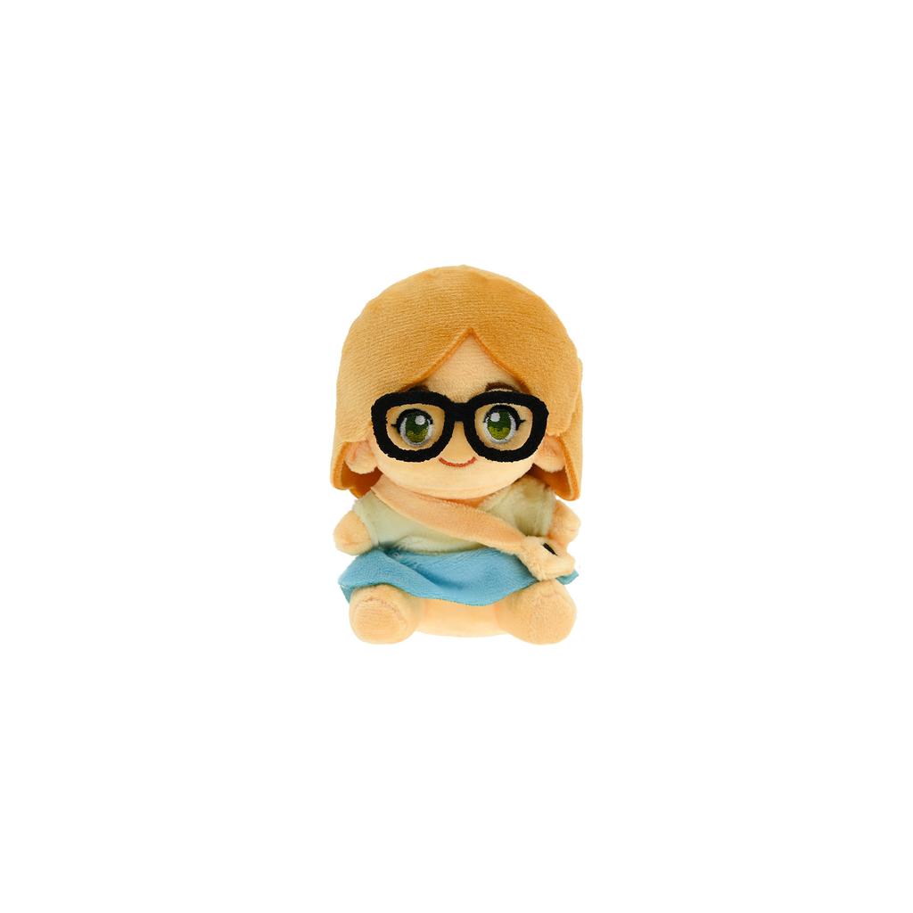 Eco-friendly Soft Materials Customize Weighted Glasses-style Q Plush Toy Cute Sitting Posture Stuffed Doll for Kids