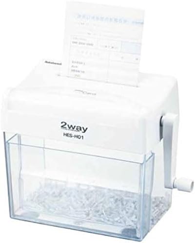 Nakabayashi Hand Shredder, Home Use, Desktop, Cross-Cut, Compact, White, Z2775