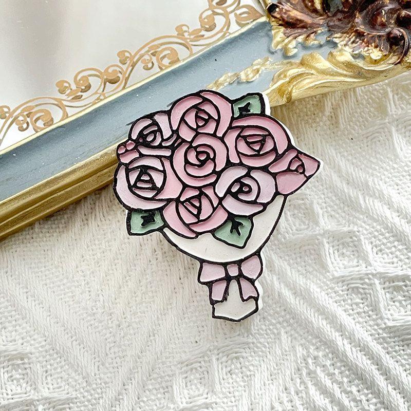 

Car Air Freshener Tulip Calla Lily Rose Car Air Conditioning Vent Bouquet Decoration Ornament Aroma Diffuser Stone Ornament Light Pink Rose