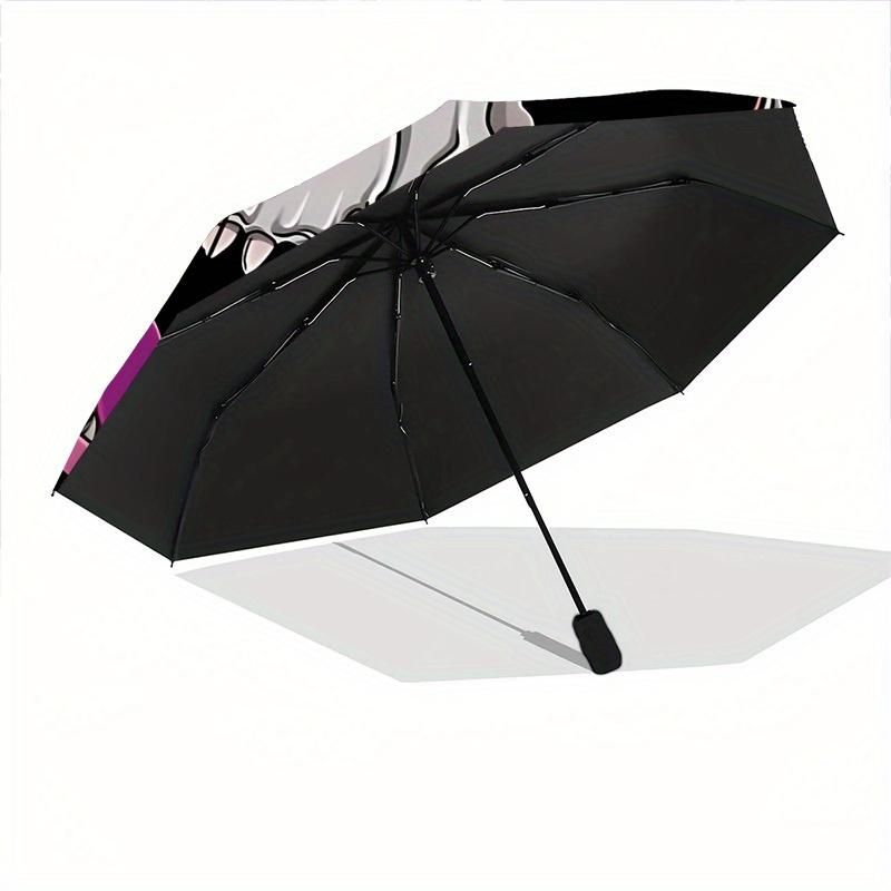 1pc Cat Skull Automatic Umbrella High Quality Canopy, Portable Folding Umbrella With, Ideal Gift for - Travel 214