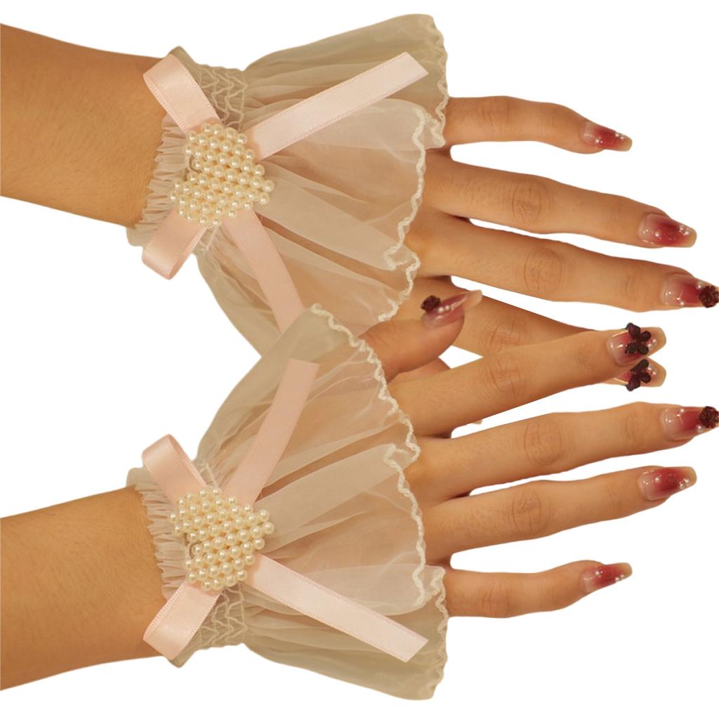 Decorative Lace Sleeves for Women Girl Elegant Wrist Cuff Detachable Faux Sleeves Sweater Ruffle Cuffs Fashion Accessory