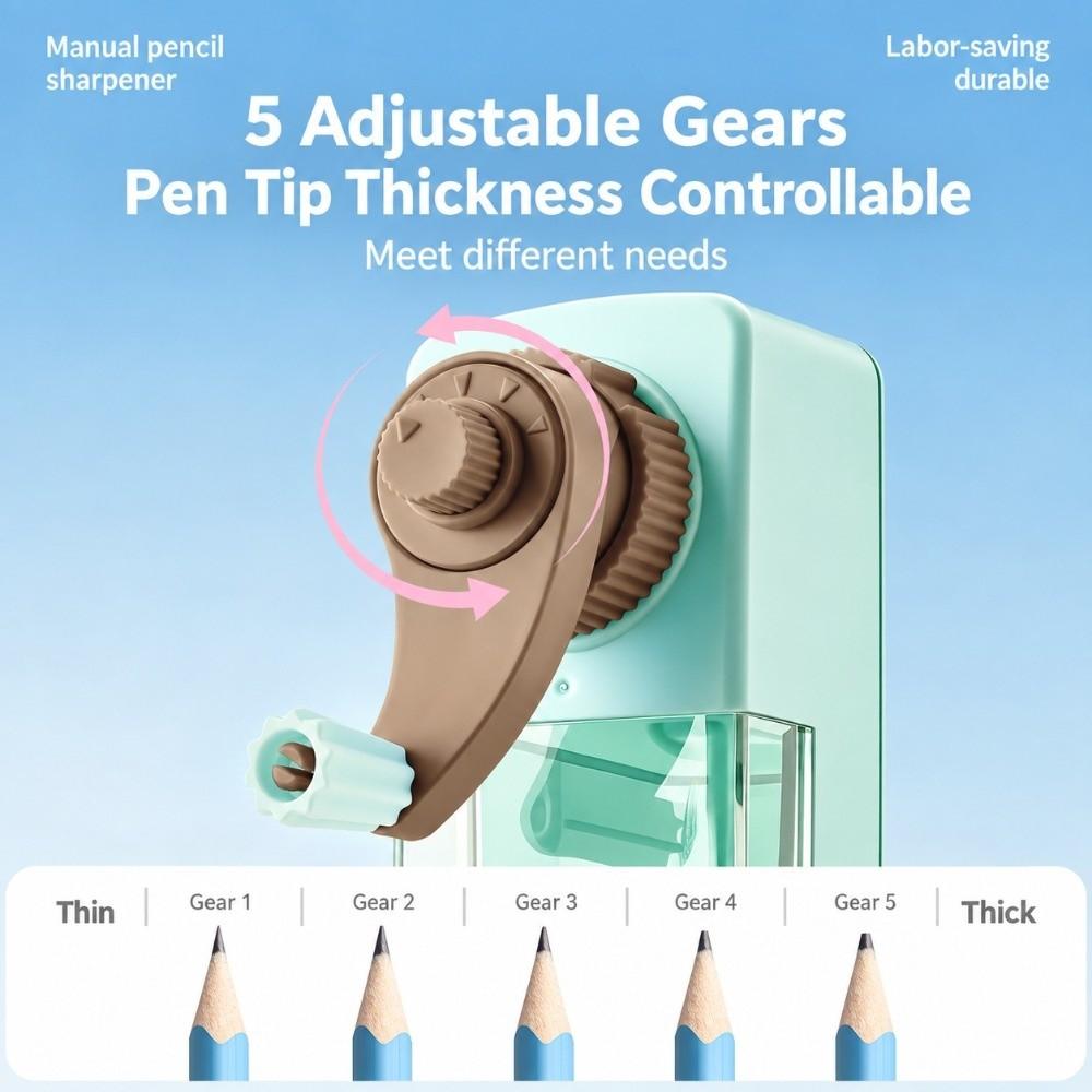 Auto Feed Pencil Sharpener Manual Pencil Cutter Cute Hand Crank Pencil Sharpener  Students