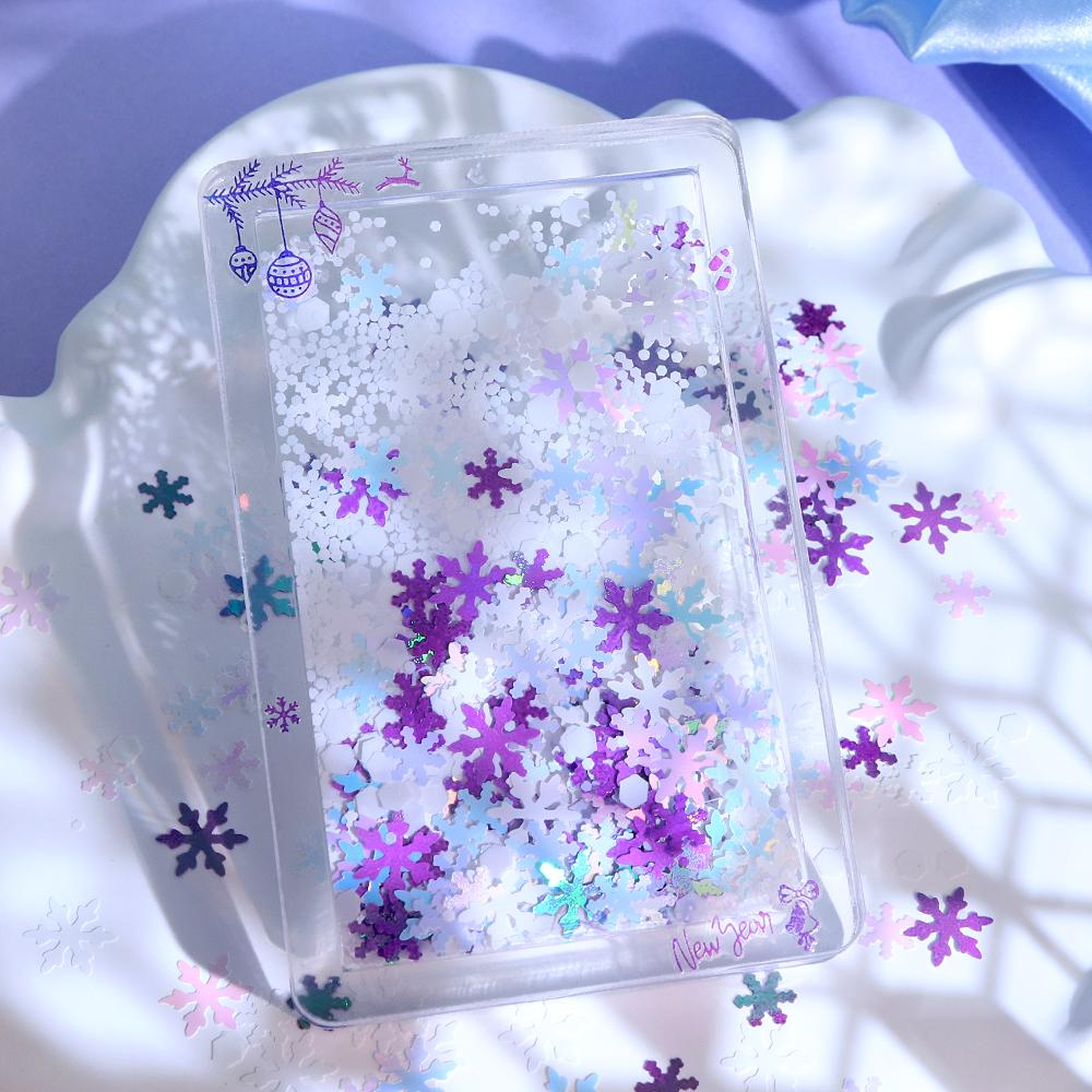 1bag 5g Christmas Nail Art Sequins, Snowflake Naisl Glitter, Festive Nail Decorations, Sparkling Snowflake Nail Accessories, DIY Manicure Design