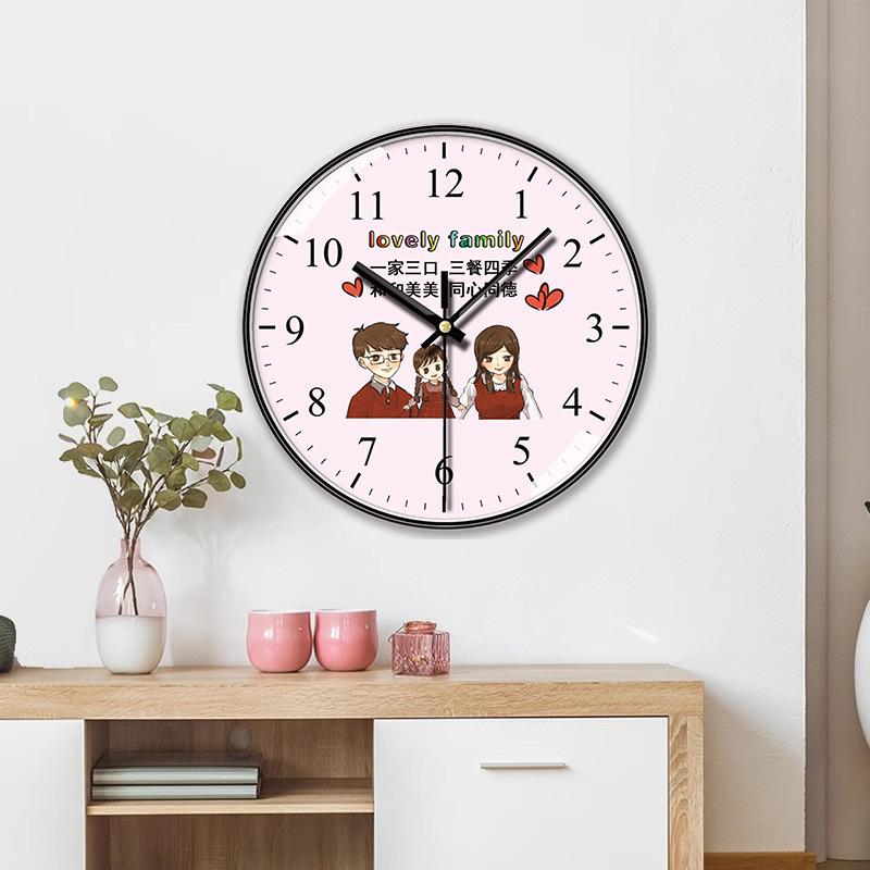 10 Inch 25cm Wall Clock Silent Family Living Room Warm Family Bedroom Clock Living Room Creative
