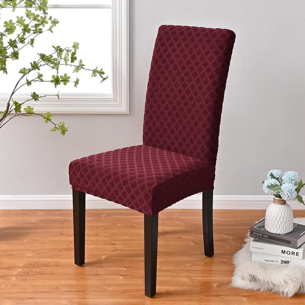 Diamond Pattern Thickened Stretch Jacquard Knitted Half-Wrap Chair Cover