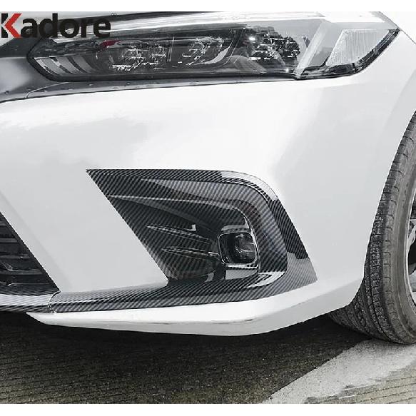 For Honda Civic 11th Sedan   2024 Carbon Fiber Car Front Fog Light Lamp Cover Trim Head Foglight Bezel Trims Accessories