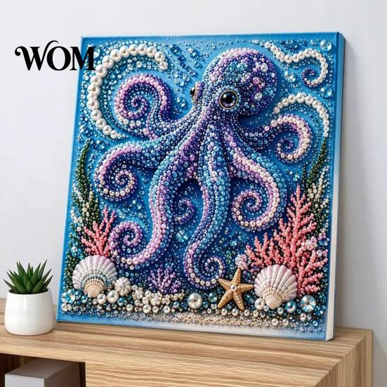 Ontspannend Weekend Creatief Project Oceaan Nep Parels Schilderset, Zeeleven 3D Kunst DIY Handgemaakte Muurbenodigdheden Zeeschildpad Vis Afbeelding Knutsel