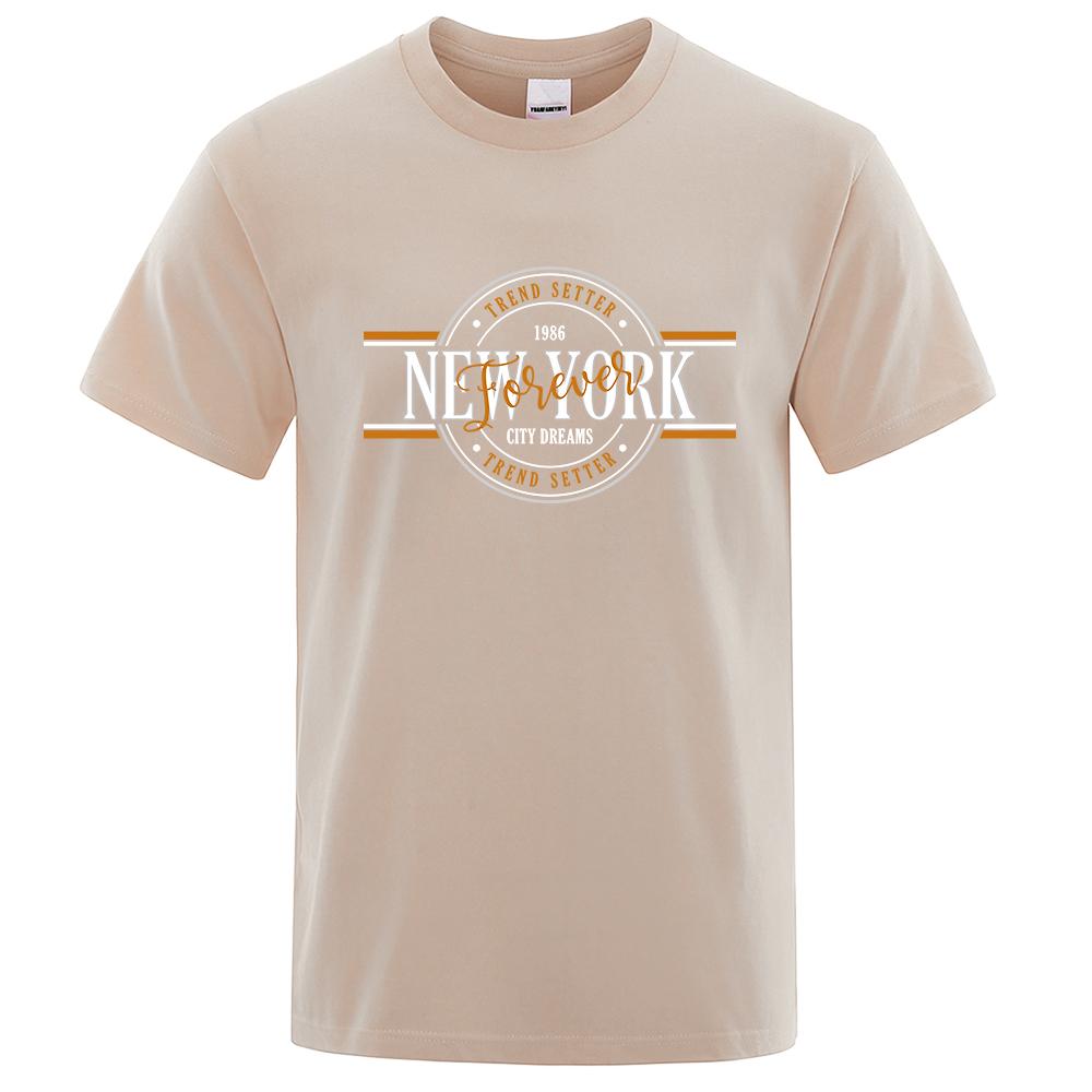 Trend Setter 1986 New York City Dreams Men T-Shirts Fashion Oversize Clothing Breathable Tops Harajuku Tee Clothes Streetwear