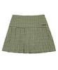 Leoninghai Check Pleated Mini Skirt [Green]