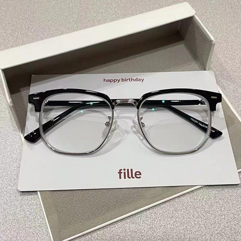 

Ретро очки с полуободковой оправой и защитой от синего света для мужчин и женщин: Очки без рецепта и готовые рецептурные очки