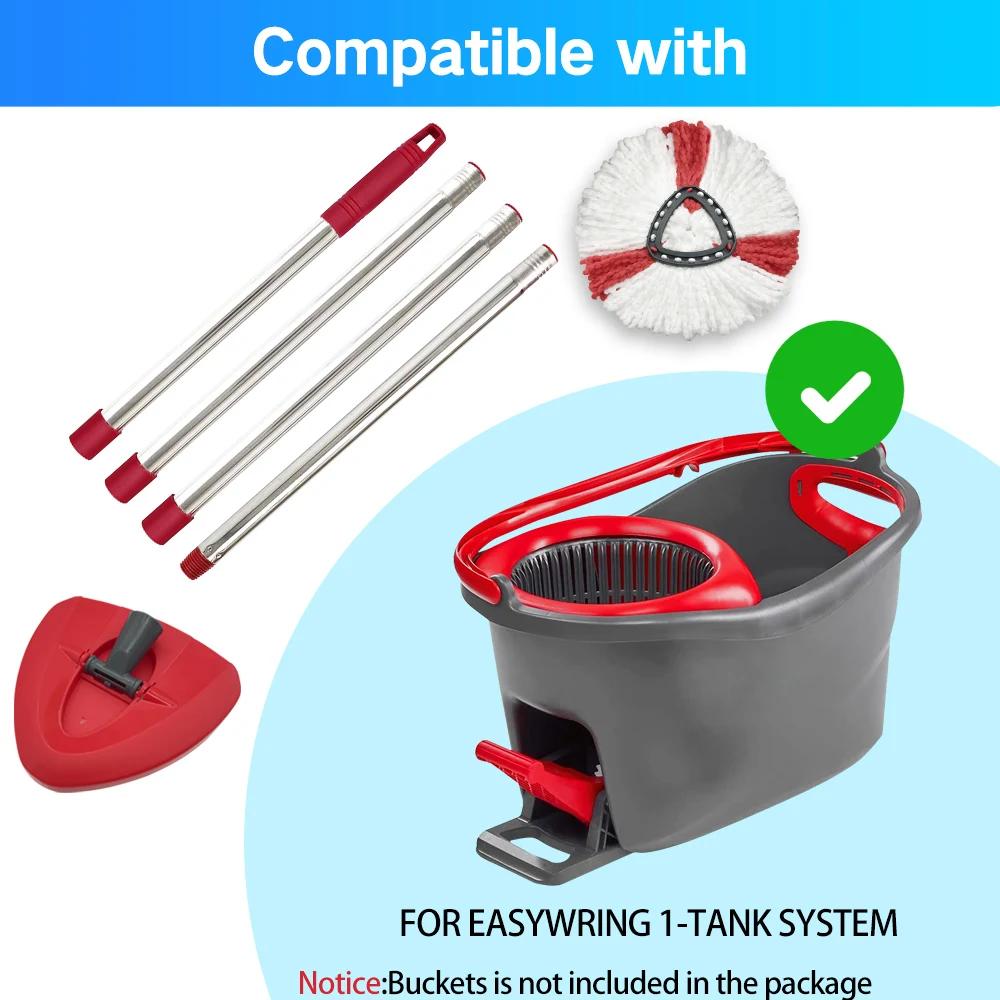 Mop Replace Heads, Mop Handle and Mop Base Replacement for Vileda/O-Cedar EasyWring 1-Tank Spin Mop System