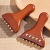 Wood Brass Gold Bead Facial Lifting Tool Cheek Beauty Massage Gua Sha Lymphatic Drainage Massager Trigger Point Relaxation
