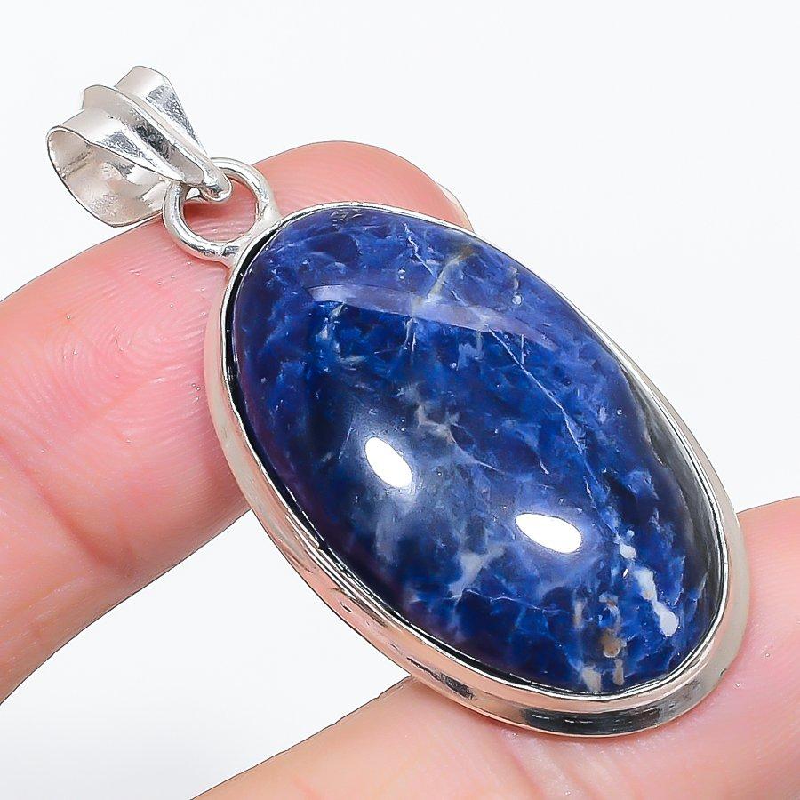 

Natural Sodalite Gemstone 925 Sterling Silver Jewelry Pendant 2.05 i4q16