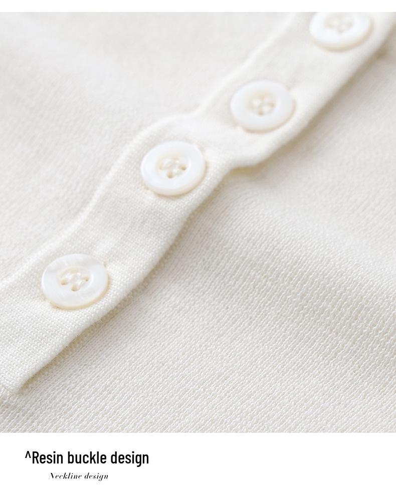 2026 Spring/Summer V-neck Yangzi Gauze Pure Wool Knitwear: Korean-Style Women's Comfort Base Layer Top