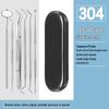 Dental Oral Care Tool Set: Stainless Steel Mouth Mirror, Probe, Tartar Remover, Toothpick