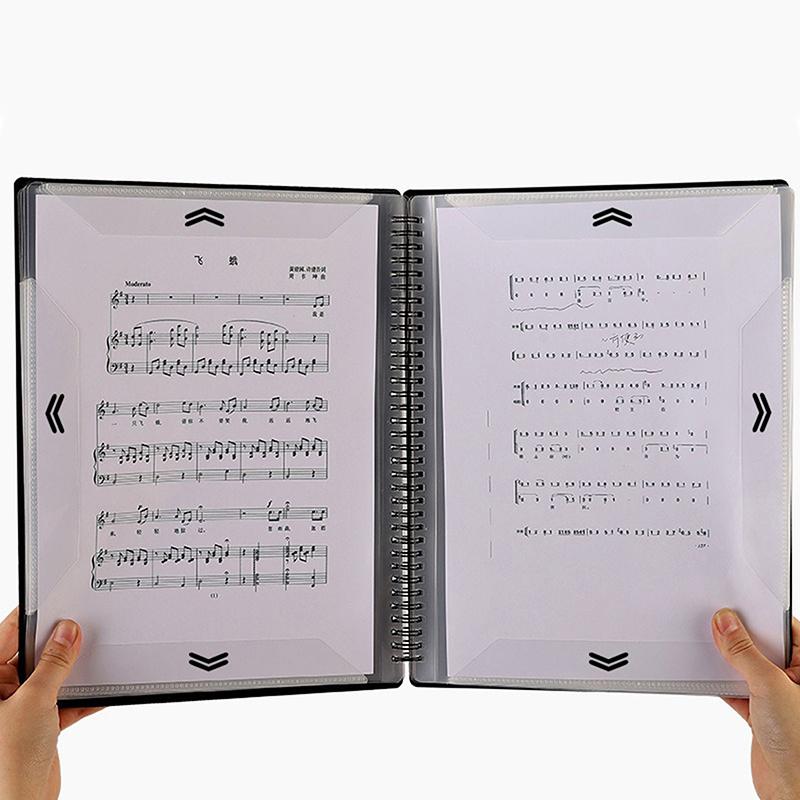 Flexible 20 Pages Piano Music Score Folder A4 Music Book Clip Sheet Note Folder Piano Paper Sheets Music Binder For Practice