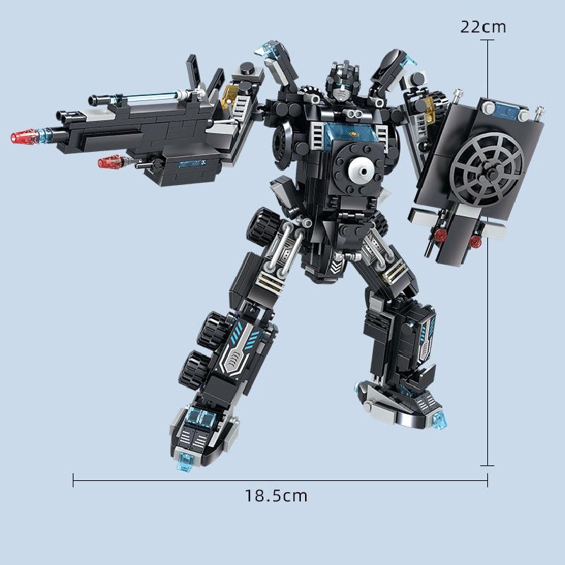 Assembled Mechanical Men Building Blocks Toy With Multiple Forms Deformation Of