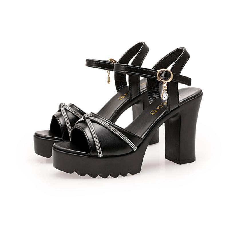 Fashion New High-heeled Sandals Summer Shoes for Women Platform Soft Leather Comfortable Heightening Women's Shoes Party Sandales Femmes