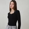 Egoiseuteu [Blue Label] Square Neck Lace Trimmed Knit Top Es2Okl04