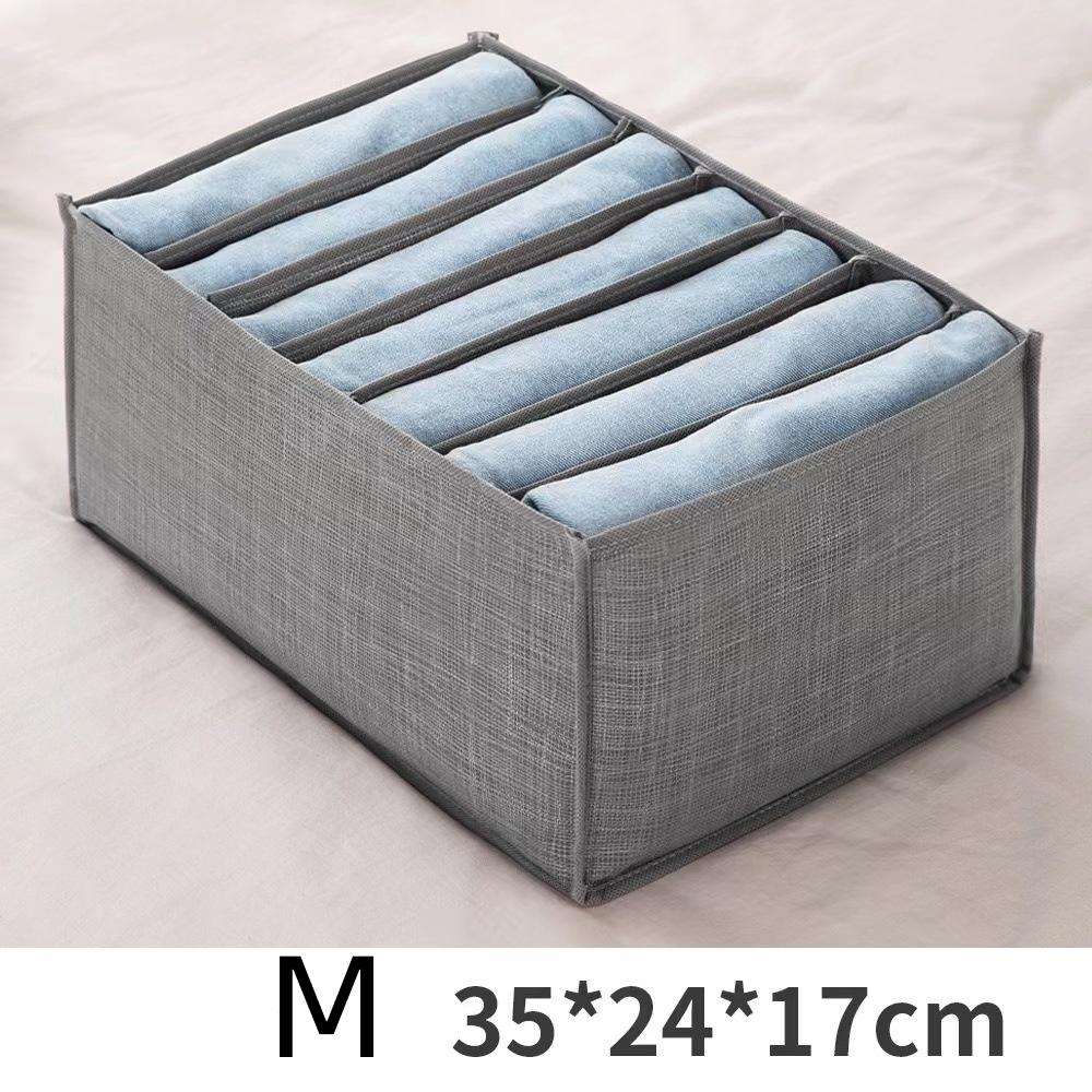 1pc Pants Storage Box, Jeans Divider Storage Box, Wardrobe 9 Grids Storage Basket