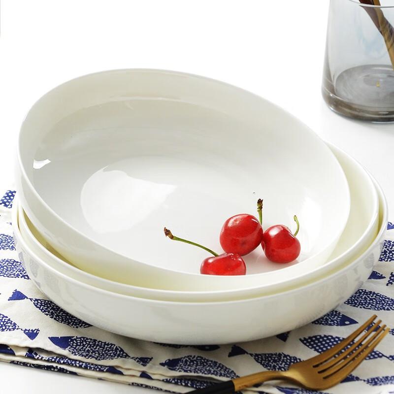 Homeglen Pure White 10-Inch Deep Plates