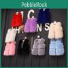 Winter 2024 Autumn Girls And Clothes Childrens Fur Vest Thickened Cotton Solid Color Coat Wool Fake Fur Jacket