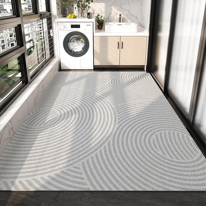 Carpet for Balcony Waterproof Floor Mat Large Gray Carpets Pvc Leather Non-slip Foot Mats Home Decoration Rugs Kitchen