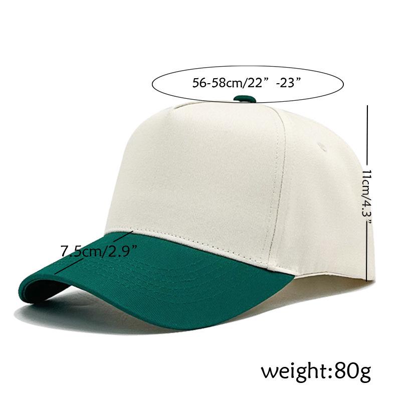 Pure Cotton Patchwork Five-Panel Baseball Cap with Custom Logo Embroidery