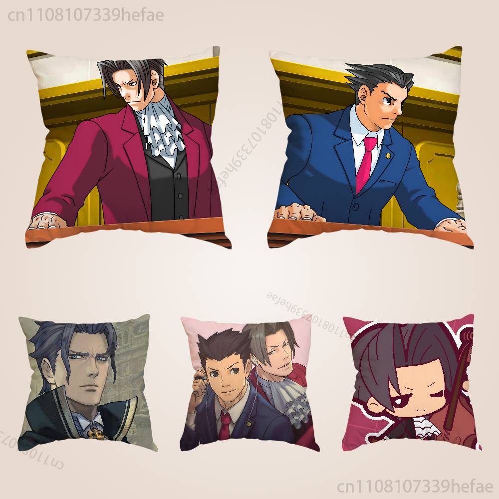Game AAce AAttorney Pillow Case Plush Pillow Cases Home Decoration Pillow Cover for Sofa Bed Chair Living Room