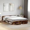 VidaXL Bed Frames with Drawers Smoked Oak 140x200 Cm Engineered Wood, Bed, Storage Bed, Double Bed Frame, Bed 3280752