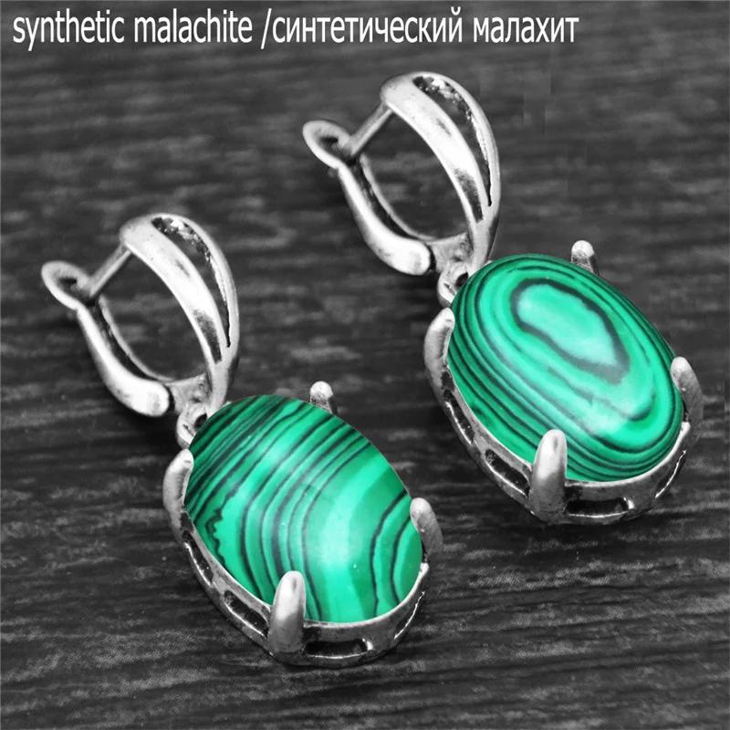 Vintage Natürlicher Quarz Jade Amethyst Krallen Anhänger Ohrringe Antik Versilbert Stein Unakit Mode Damen Schmuck