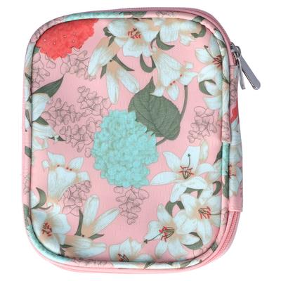 Storage Bag Waterproof Oxford Cloth Pink Lily Portable Household Daily Use DIY Crochet Storage