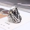 Accessories Personalized Retro Titanium Steel Ring, Reaper Scythe Domineering Skull Men's Ring