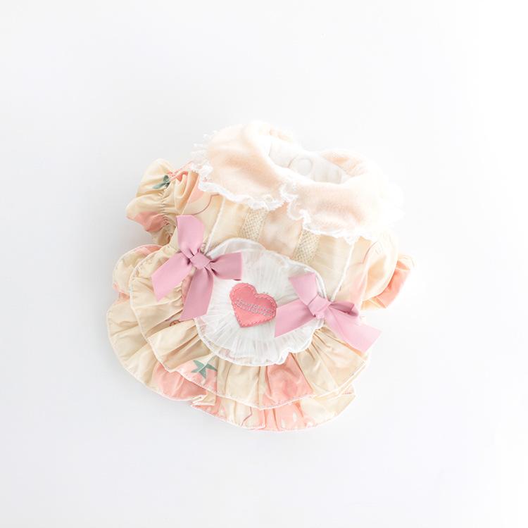 

Платье-воротник Pet Love, платье Strawberry Maid, симпатичное теплое платье принцессы Тедди, одежда для щенков, куртка, аксессуары S