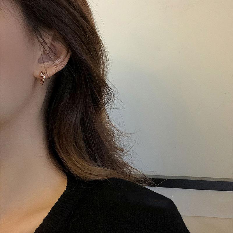 Flash Diamond Nail Earrings for Women's Personalized Design Spring and Summer Earrings Temperament High-end Ear Buckles for New Years