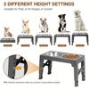 Adjustable Elevated Dog Bowl Stand - 5-Level Raised Feeder With 2 Stainless Steel Bowls Suitable For Improved Digestion And Posture Decor