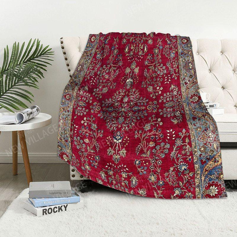 Bohemian Pattern Digital-printed Polyester Bedroom Velvet Flannel Cover Blanket Fleece Soft Sofa Cover Blankets for Beds