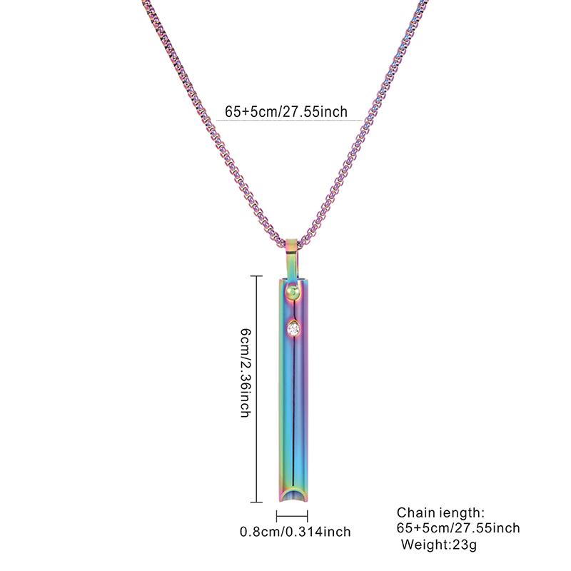 Stainless Steel Mindful Breathing Whistle Necklace Anxiety Relief Necklace For Anxiety Stress Panic Meditation Tools