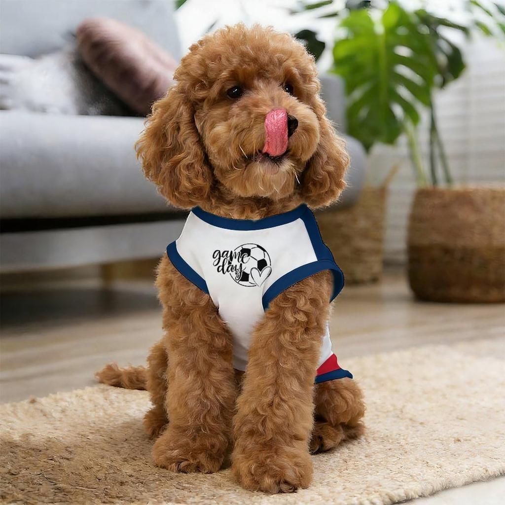 Pet Dog Shirt Sleeveless Lightweight Soft Comfortable Breathable Soccer Inspired Design Casual Wear for Small Medium Dogs