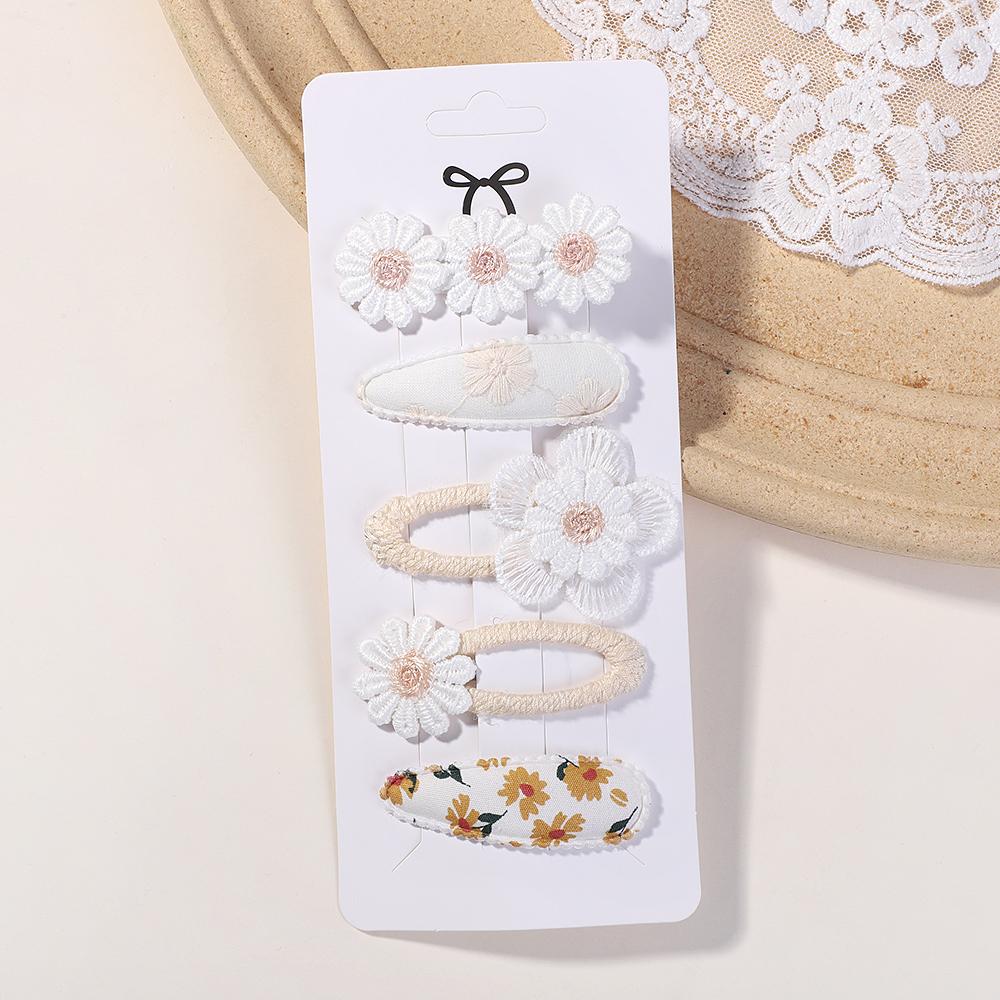 4/5Pcs Mini Baby Hairclip Cute HairClip Print Cotton Alloy for Toddler Girl Children Lovely Kid Headwear Baby Hair Accessories