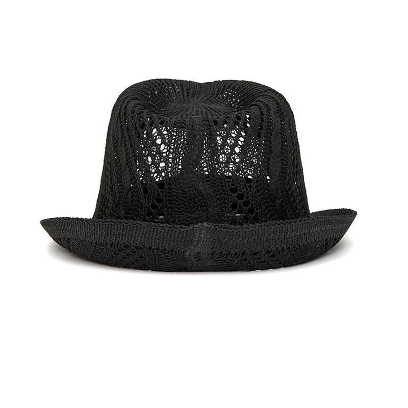 Summer Men Women Hollow Mesh Panama Hat British Retro Jazz Hat Vacation Breathable Sun Protection Sunshade Hat