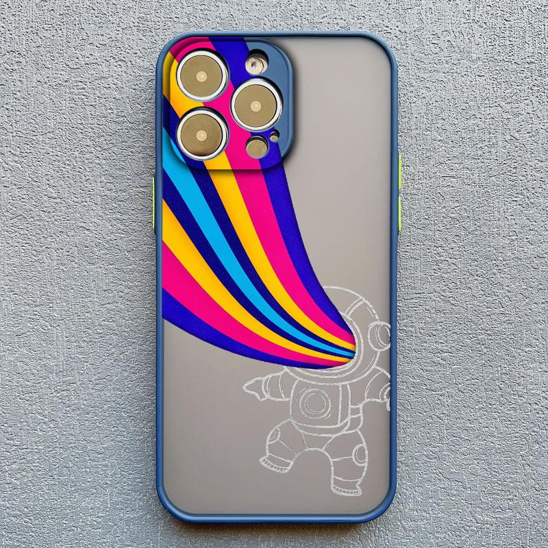 Cute Spaceman Cartoon Spacecraft Phone Case For iPhone 13 11 Pro Max Mini 15 14 12 Pro Max XS XR XS Shockproof Back Cover Bumper
