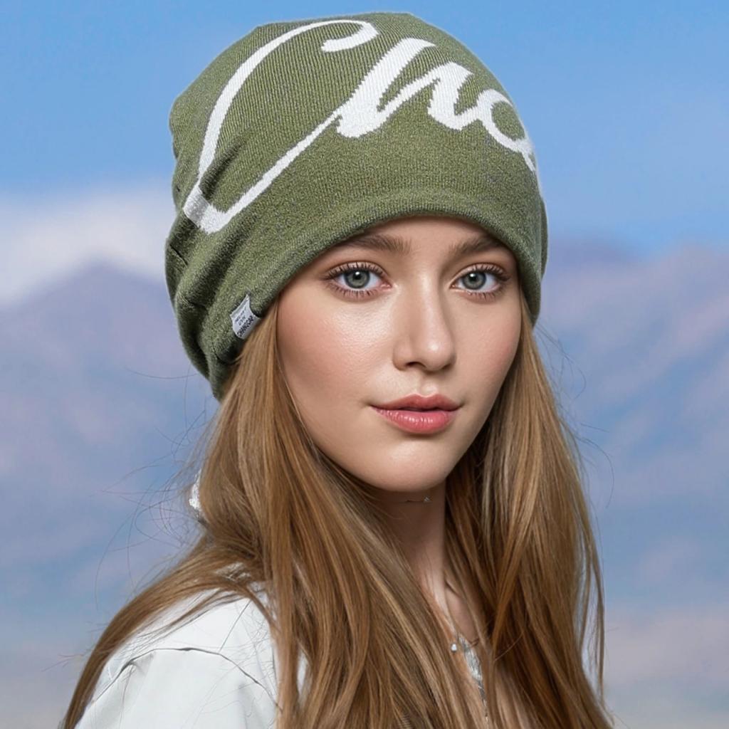 Fashion Letter Print Women Winter Beanie Hat Couple Reversible Warm Soft Cap Windproof Hats For Women Outdoor Winter Knitted Hats